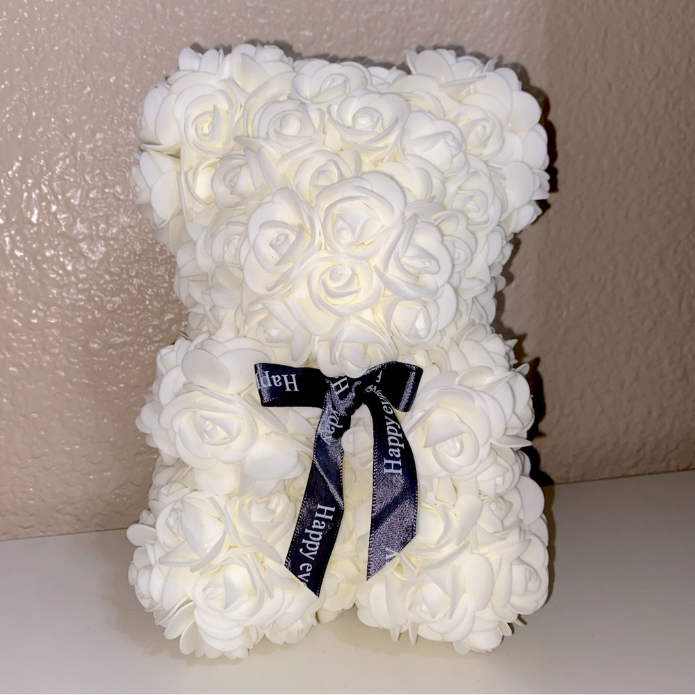 Faux Floral Teddy Bear